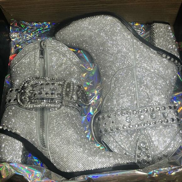 Dolls Kill Icy Sheriff Shine Western Cowboy Rhinestone Boots Size 8 New … - Picture 4 of 7